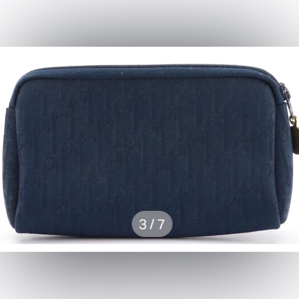 Christian Dior Trotter Jacquard Zip Cosmetic Bag Vintage - Picture 4 of 8